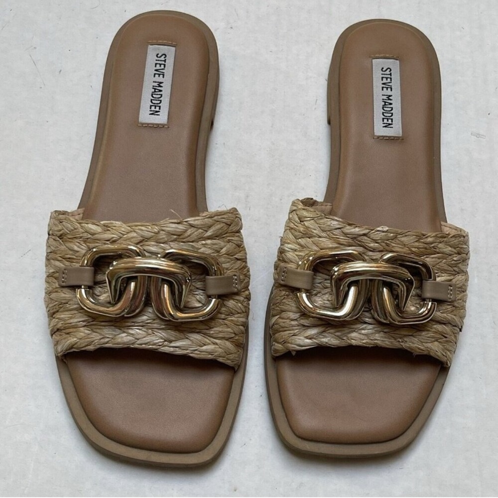 Steve Madden Tan Gold Sandals Elegant Summer Style
